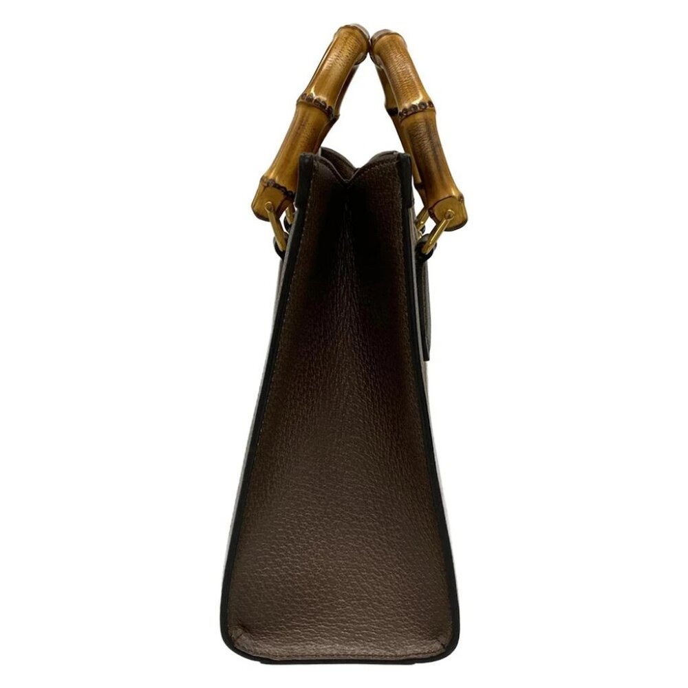 GUCCI Diana Jumbo GG Small Tote Bag 660195 Beige Dark Brown Jacquard Leather - Picture 3 of 15